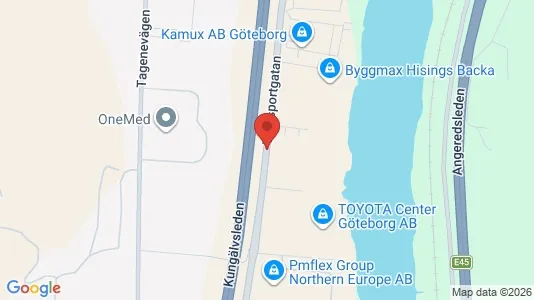 Lagerlokaler att hyra i Norra hisingen - kort over placeringen