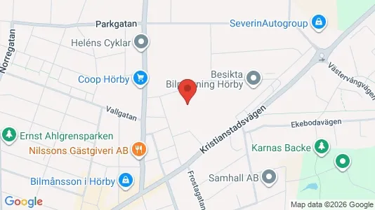 Industrilokaler att hyra i Hörby - kort over placeringen