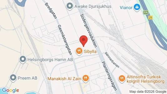 Industrilokaler att hyra i Helsingborg - kort over placeringen
