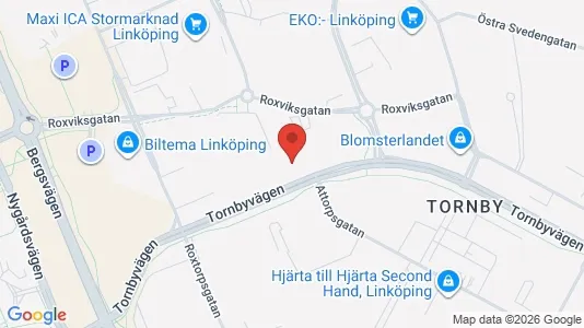 Industrilokaler att hyra i Linköping - kort over placeringen