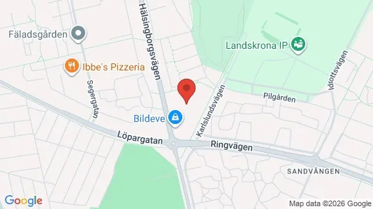 Industrilokaler att hyra i Landskrona - kort over placeringen