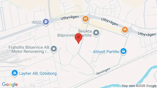 Industrilokaler att hyra i Partille - kort over placeringen
