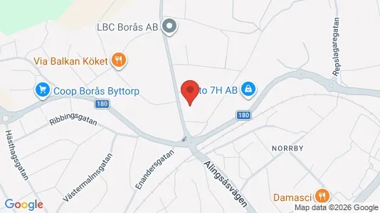 Lagerlokaler att hyra i Borås - kort over placeringen