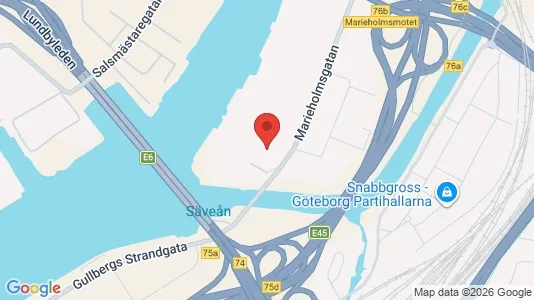 Lagerlokaler att hyra i Göteborg Östra - kort over placeringen