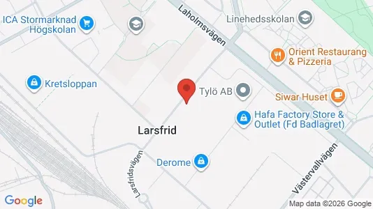 Industrilokaler att hyra i Halmstad - kort over placeringen