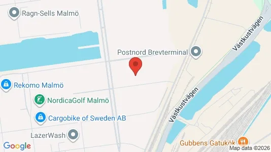 Industrilokaler att hyra i Malmö Centrum - kort over placeringen