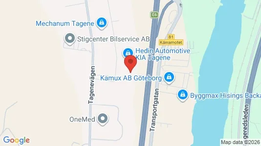 Lagerlokaler att hyra i Göteborg Centrum - kort over placeringen