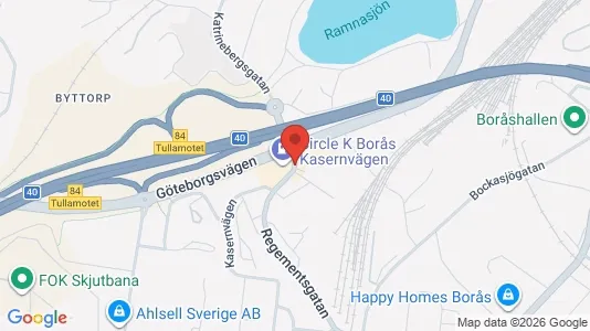 Lagerlokaler att hyra i Borås - kort over placeringen