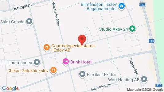 Industrilokaler att hyra i Eslöv - kort over placeringen
