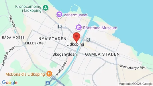 Kontorslokaler att hyra i Lidköping - kort over placeringen
