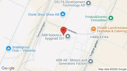 Industrilokaler att hyra i Västerås - kort over placeringen
