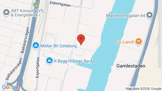 Lagerlokaler att hyra i Göteborg Östra - kort over placeringen