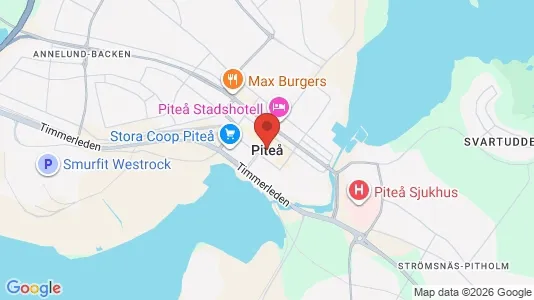 Industrilokaler att hyra i Piteå - kort over placeringen