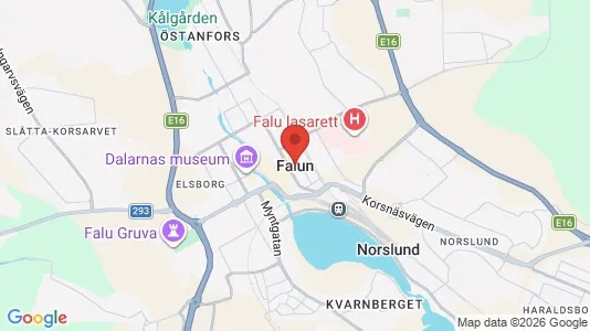 Industrilokaler att hyra i Falun - kort over placeringen