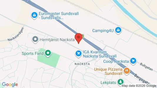 Industrilokaler att hyra i Sundsvall - kort over placeringen