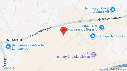 Industrilokaler att hyra i Borås - kort over placeringen