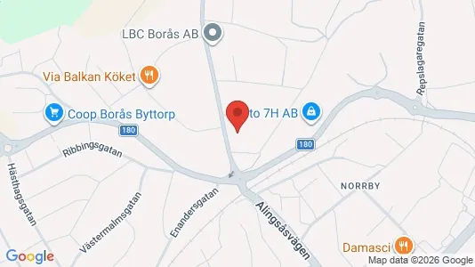 Industrilokaler att hyra i Borås - kort over placeringen