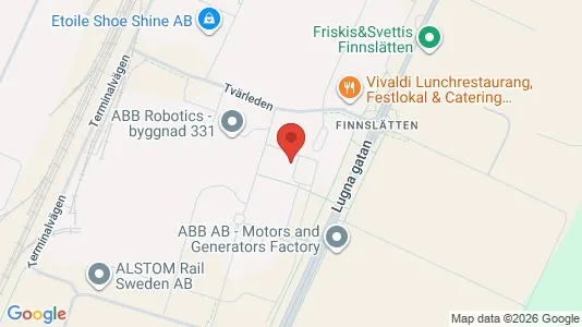 Industrilokaler att hyra i Västerås - kort over placeringen