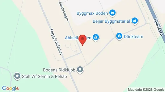 Industrilokaler att hyra i Boden - kort over placeringen