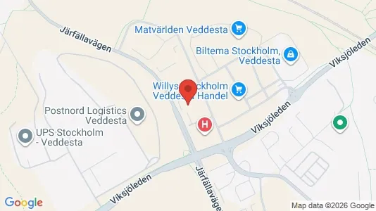Industrilokaler att hyra i Järfälla - kort over placeringen