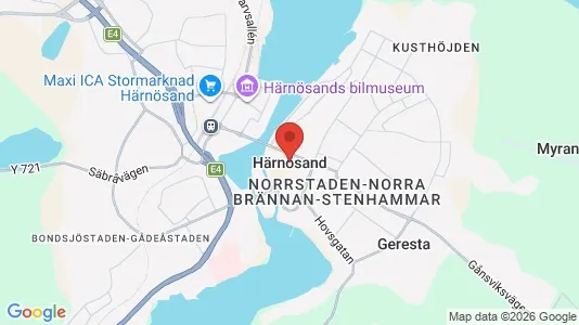 Industrilokaler att hyra i Härnösand - kort over placeringen