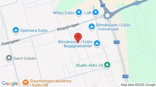 Industrilokaler att hyra i Eslöv - kort over placeringen