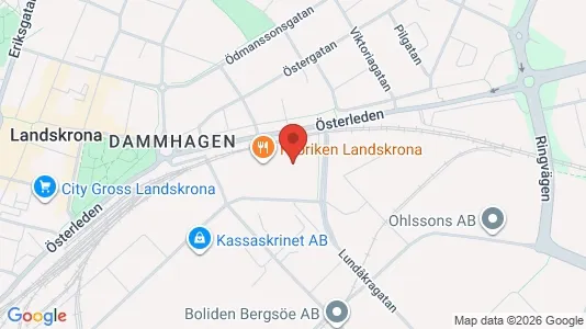 Industrilokaler att hyra i Landskrona - kort over placeringen