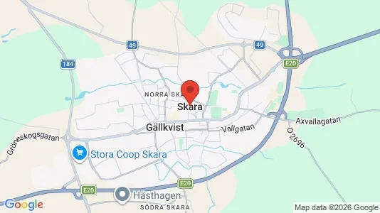 Industrilokaler att hyra i Skara - kort over placeringen