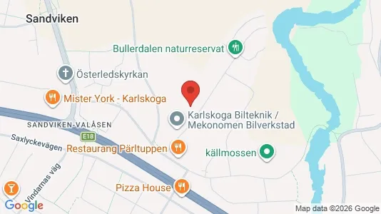 Industrilokaler att hyra i Sandviken - kort over placeringen