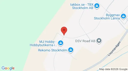 Industrilokaler att hyra i Huddinge - kort over placeringen