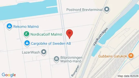 Industrilokaler att hyra i Malmö Centrum - kort over placeringen