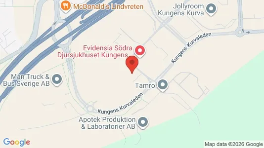 Industrilokaler att hyra i Huddinge - kort over placeringen