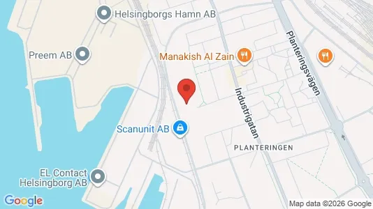Industrilokaler att hyra i Helsingborg - kort over placeringen