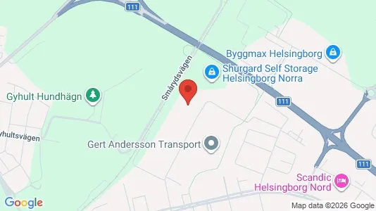 Industrilokaler att hyra i Helsingborg - kort over placeringen
