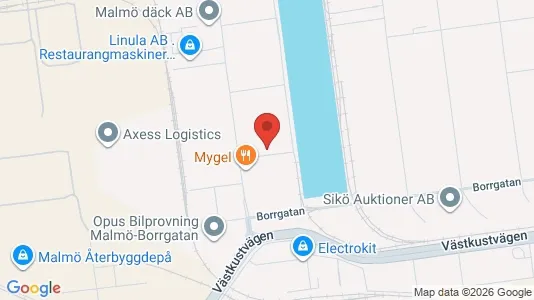 Industrilokaler att hyra i Malmö Centrum - kort over placeringen