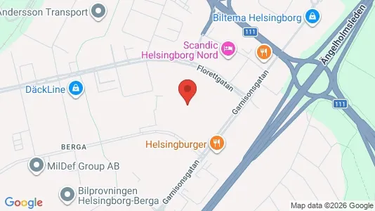 Industrilokaler att hyra i Helsingborg - kort over placeringen