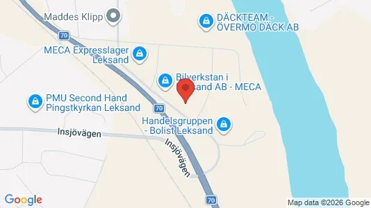 Industrilokaler att hyra i Leksand - kort over placeringen