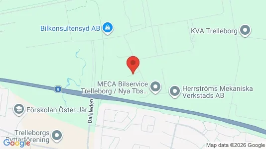 Industrilokaler att hyra i Trelleborg - kort over placeringen