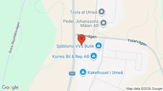 Industrilokaler att hyra i Umeå - kort over placeringen