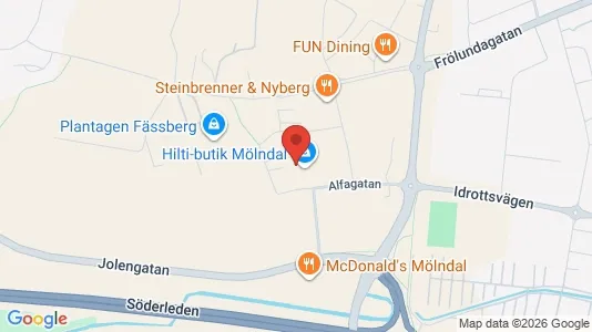 Industrilokaler att hyra i Mölndal - Bild från Google Street View