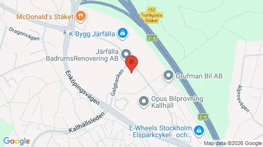 Industrilokaler att hyra i Järfälla - kort over placeringen