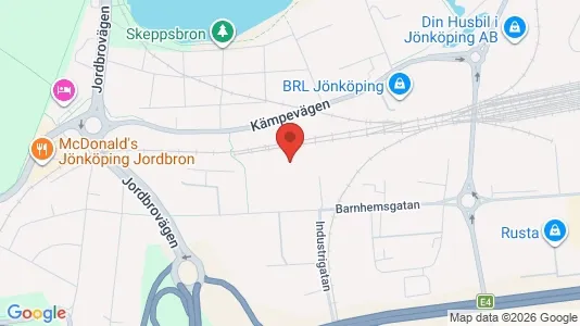Industrilokaler att hyra i Jönköping - kort over placeringen