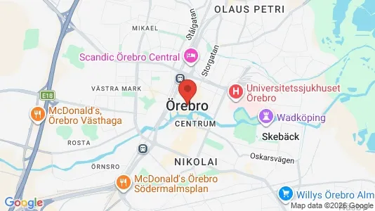 Industrilokaler att hyra i Örebro - kort over placeringen