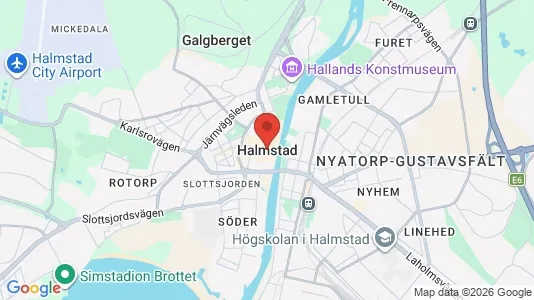 Industrilokaler att hyra i Halmstad - kort over placeringen