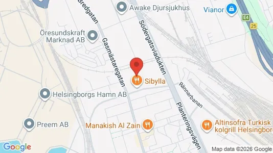 Industrilokaler att hyra i Helsingborg - kort over placeringen
