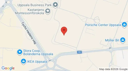 Industrilokaler att hyra i Uppsala - kort over placeringen