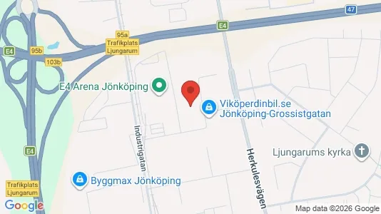 Industrilokaler att hyra i Jönköping - kort over placeringen