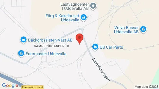Industrilokaler att hyra i Uddevalla - kort over placeringen