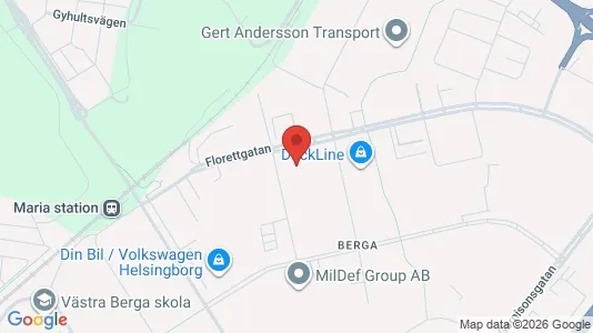 Industrilokaler att hyra i Helsingborg - kort over placeringen