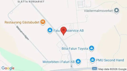 Industrilokaler att hyra i Falun - kort over placeringen